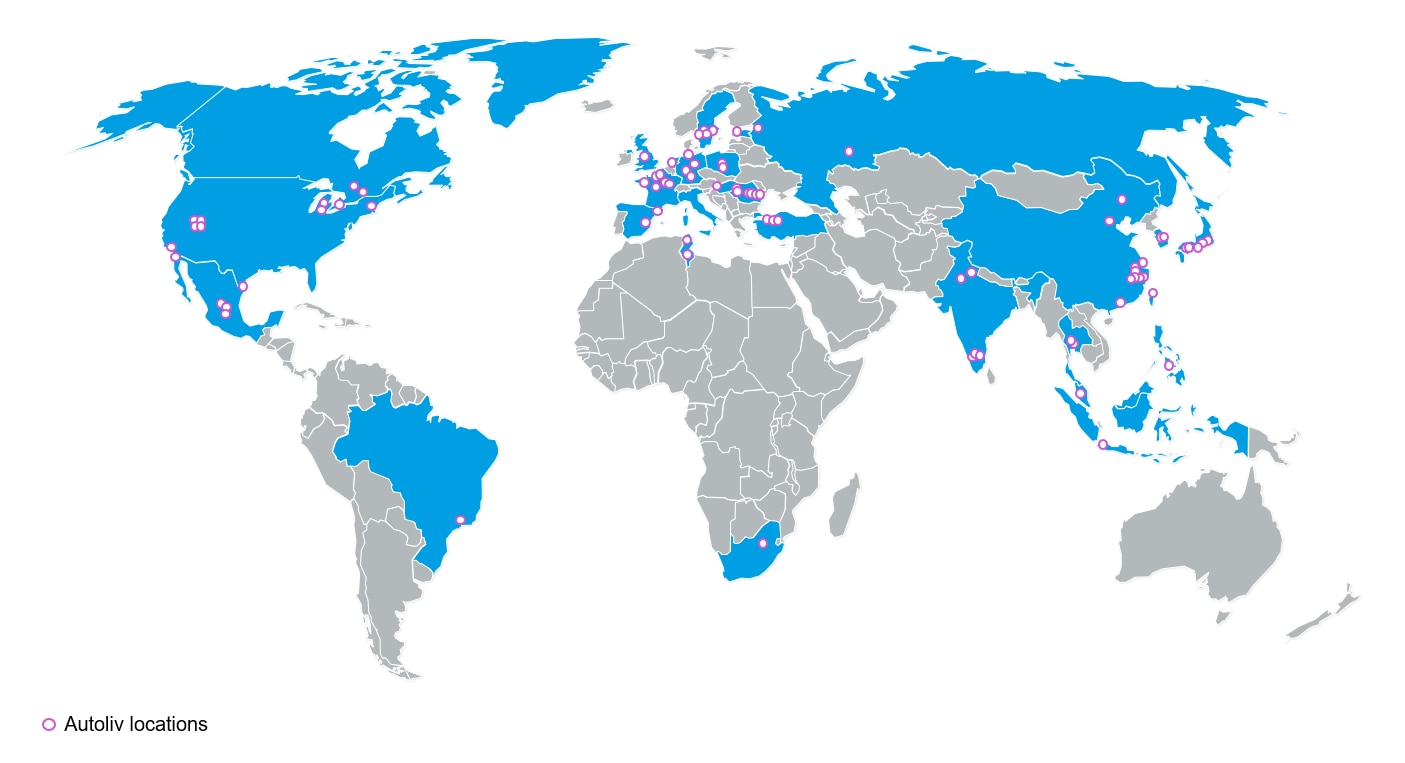 Autoliv locations world map